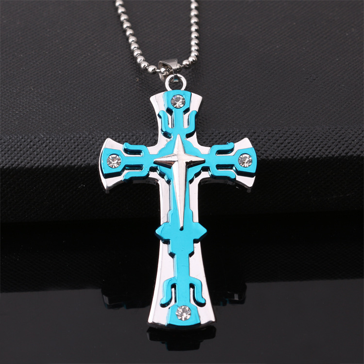 Collana con croce multistrato appassionata e versatile per pendente alla moda con stella in acciaio inossidabile punk con personalità da uomo_voghion.com