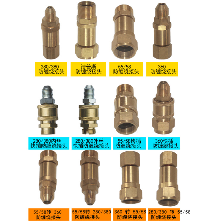 高压清洗机洗车机水枪/水管360度防缠绕/旋转接头55高压管接头