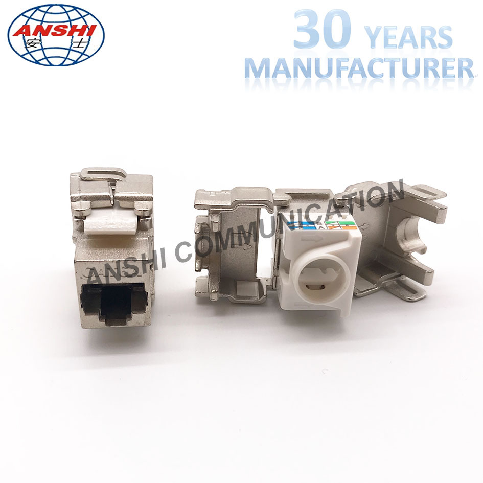 厂家直销超六类屏蔽模块 180度CAT6A免工具UTP电脑网络信息模块