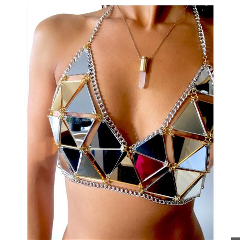 acrílico triángulo lentejuelas costura bikini nihaostyles ropa al por mayor NSXYA84980