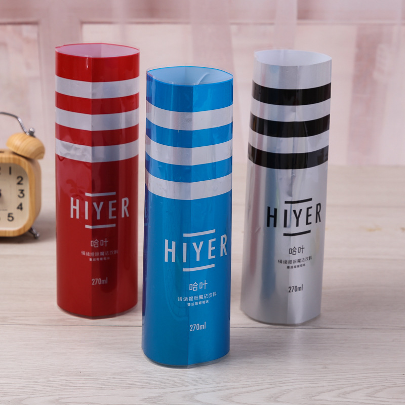 厂家直供饮料瓶收缩膜标签定做 精美pet热收缩膜定制印刷广告logo