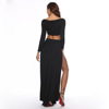 American sexy two piece long sleeved dress fork night dress  