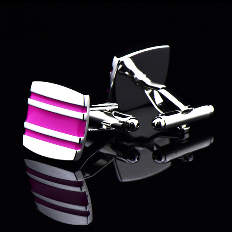 INBO enamel epoxy cufflinks pink striped cufflinks men's French button 320cufflinks/991292