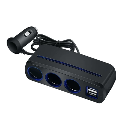 Shunwei Car Mobile Phone Charger Dual USB Car Charger One Point Three Cigarette Socket with Atmosphere Light SD-1938 (Mobil şarj cihazları) - pearlescent-black