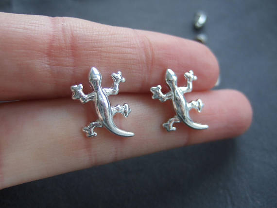 Insect Little Gecko Lizard Ear Studs Chameleon Ear Studs display picture 16