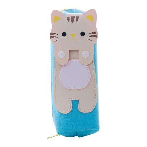 Creative Student Prizes Cartoon Simple Cat Animal Pen Bag School Supplies Canvas Pencil Bag Opening Gift