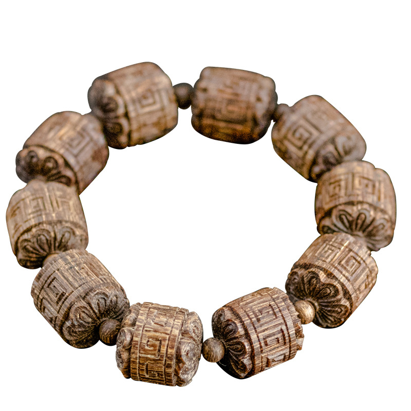 carved retro scarlet wood rosary