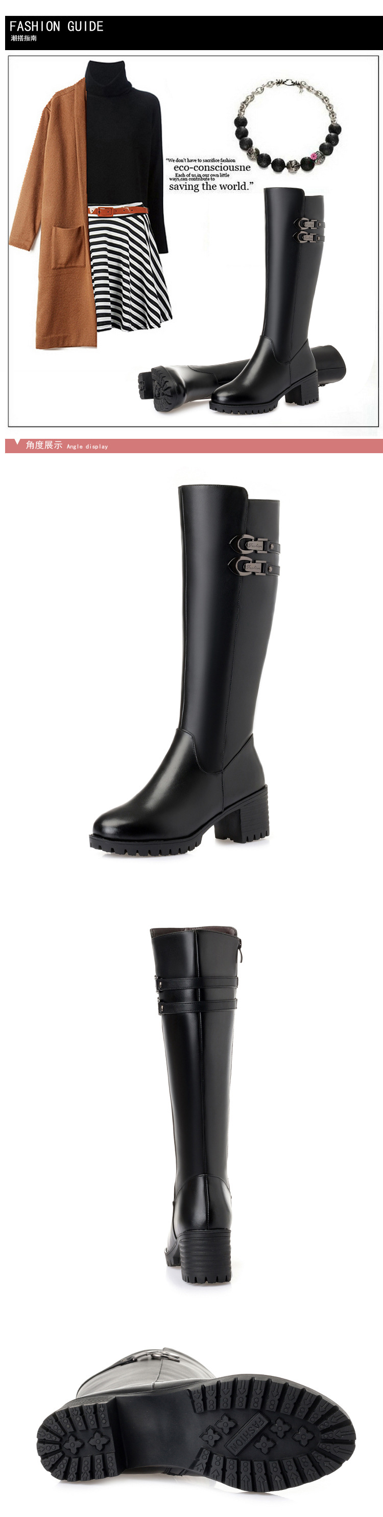 Bottes femme QI ZHONGQI en En cuir - Ref 3355457 Image 12