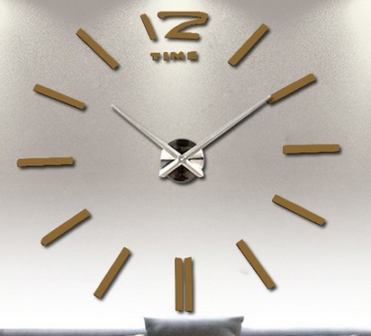 Reloj de pared de espejo EVA de gran tamaño, reloj silencioso de acrílico DIY de moda creativa, venta al por mayor en stock