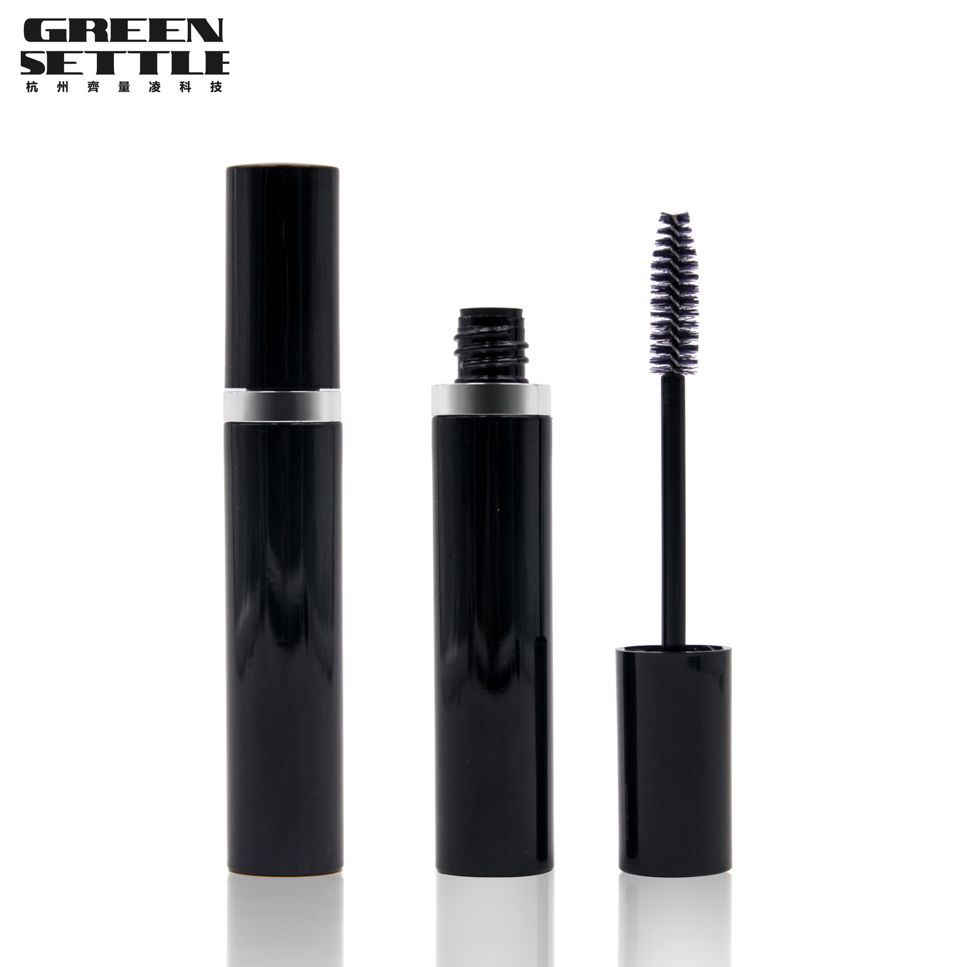 圆形睫毛膏管包材  塑料空瓶 中圈电镀 彩妆化妆品包材