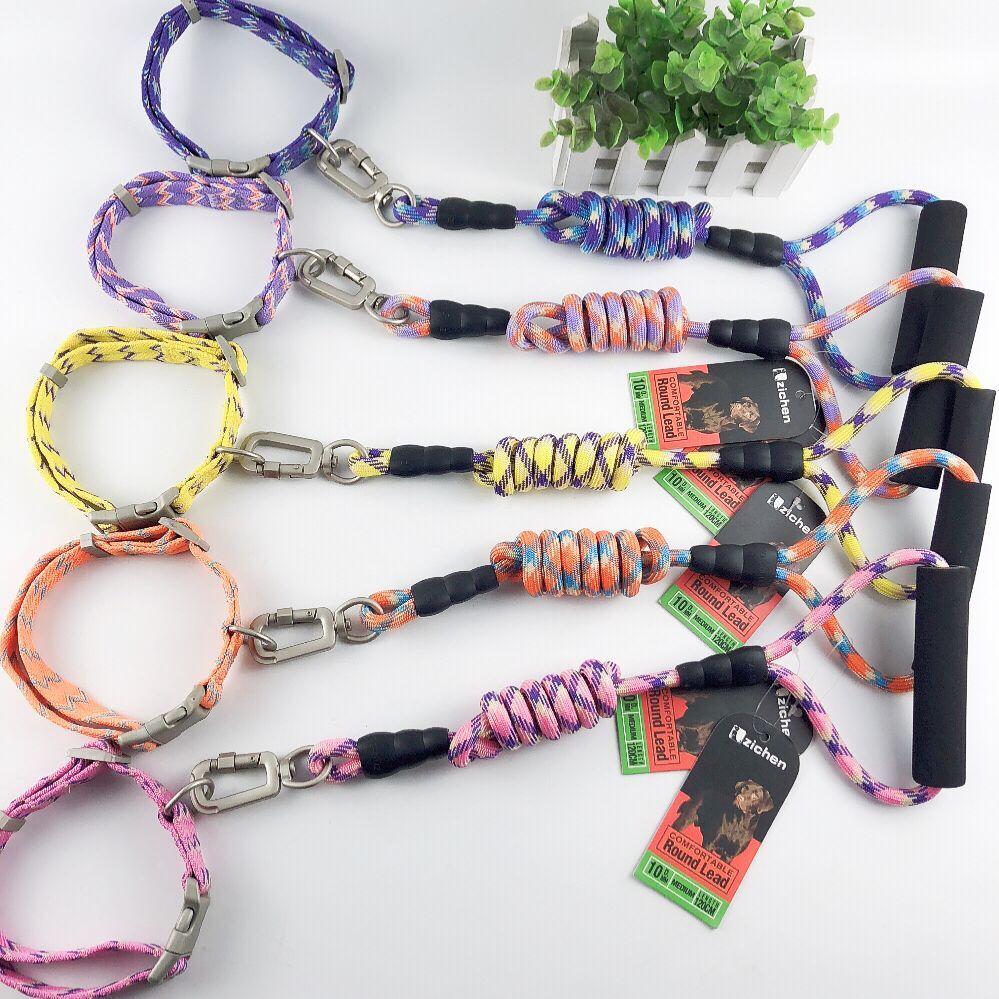 Cross-border wholesale climbing straps with thin rings, fashionable traction foam handles, round rope traction ropes, pet supplies