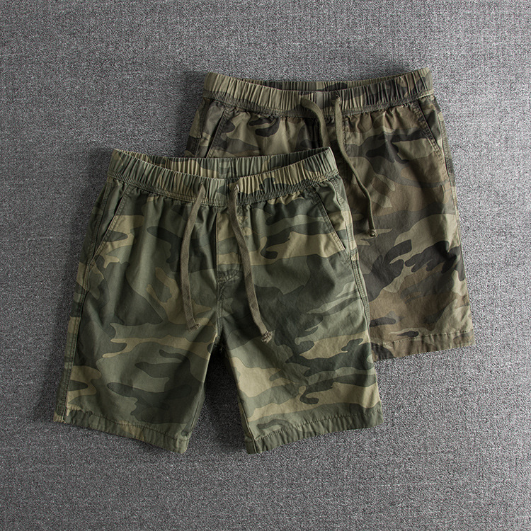 8186 wash personality camouflage tide pure cotton loose waist summer foreign trade original single men's shorts casual pants 18