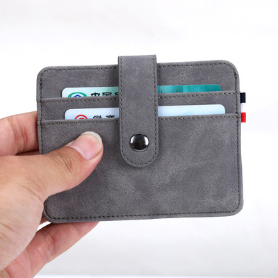 外貿款防RFID男士瘋馬皮錢包 錢夾短款搭扣皮夾錢包卡包