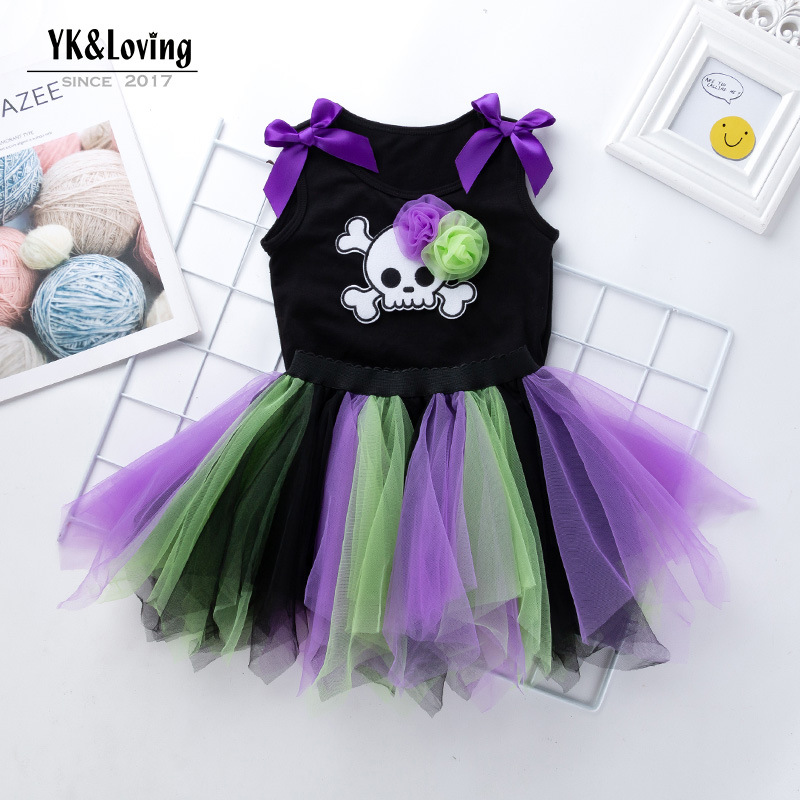 2018 new pattern Halloween suit 2-7 Female baby vest manual Benazir Children's clothing Children Skirt wholesale