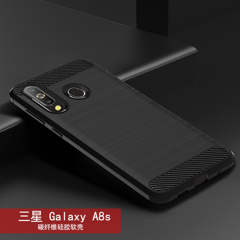 Suitable for Samsung Galaxy A8S Mobile Phone Case Samsung A8S Protective Cover Carbon Fiber Brushed All-Inclusive Soft Silicone Suitable for Samsung Galaxy A8S Mobile Phone Case Samsung A8S Protective Cover Carbon Fiber Brushed All-Inclusive Soft Silicone
