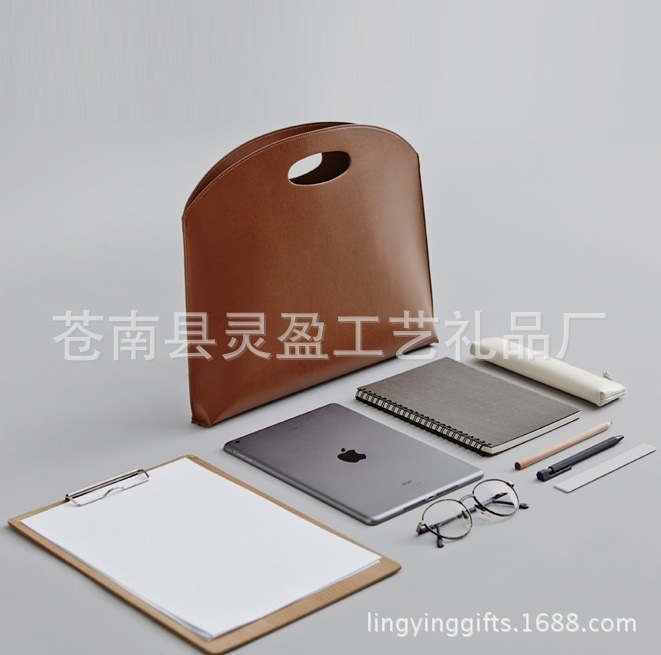Manufacturers supply color leather portable tablet computer bag leather hand bag business briefcase file bag
