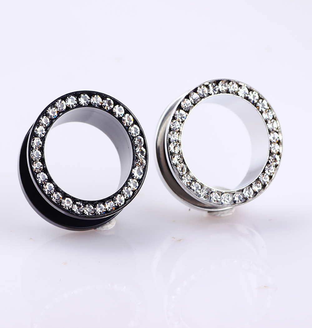 Stainless Steel Ear Stretcher Diamond Ear Expander 16mm 3 Pairs Body Piercing Jewelry detail image 8