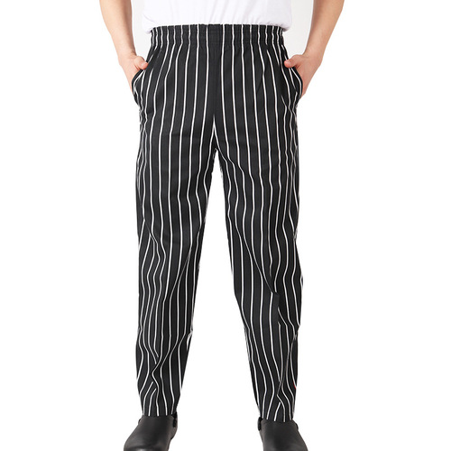 Wholesale Chef Work Pants Hotel Uniform Pants Kitchen Striped Chef Pants Restaurant Waiter Elastic Pants