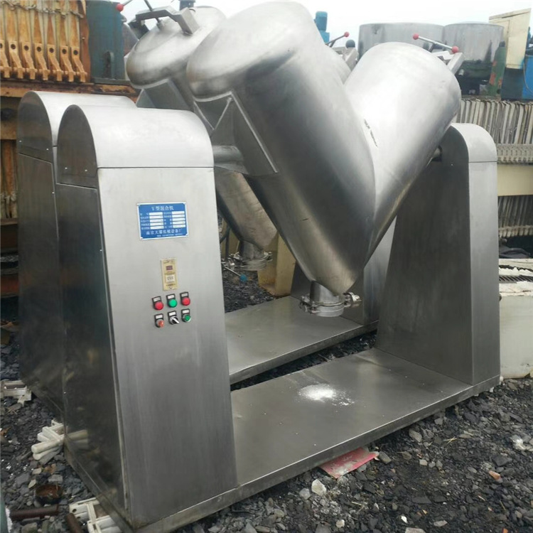 谁买二手混合机 二手不锈钢1000升V型混合机 二手锥形混料机