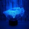 Three dimensional colorful acrylic table lamp for bed, car model, in 3d format, 3D