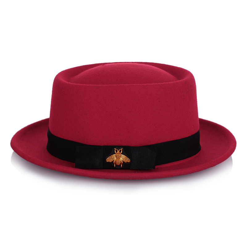 Sombrero de otoño e invierno lana pura Jazz sombrero moda abeja accesorios tradicional artesanía fieltro sombrero fábrica al por mayor