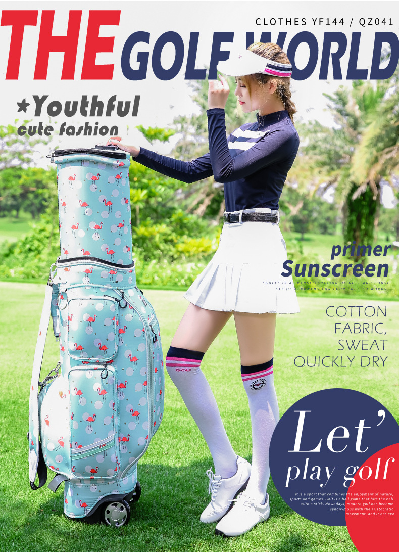 Bộ quần áo golf nữ PGM dài tay mặc trong mùa thu đông — Áo màu xanh hải quân màu trắng YF160, Áo đỏ trắng YF160, YF144 phiên bản dày màu trắng, Áo đỏ trắng YF160 [loại mỏng] chi tiết 2