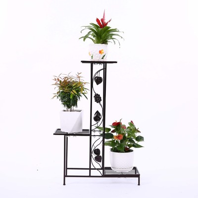 鐵藝多層落地式花盆架客廳陽台階梯式展示架多肉綠蘿吊蘭地面花架