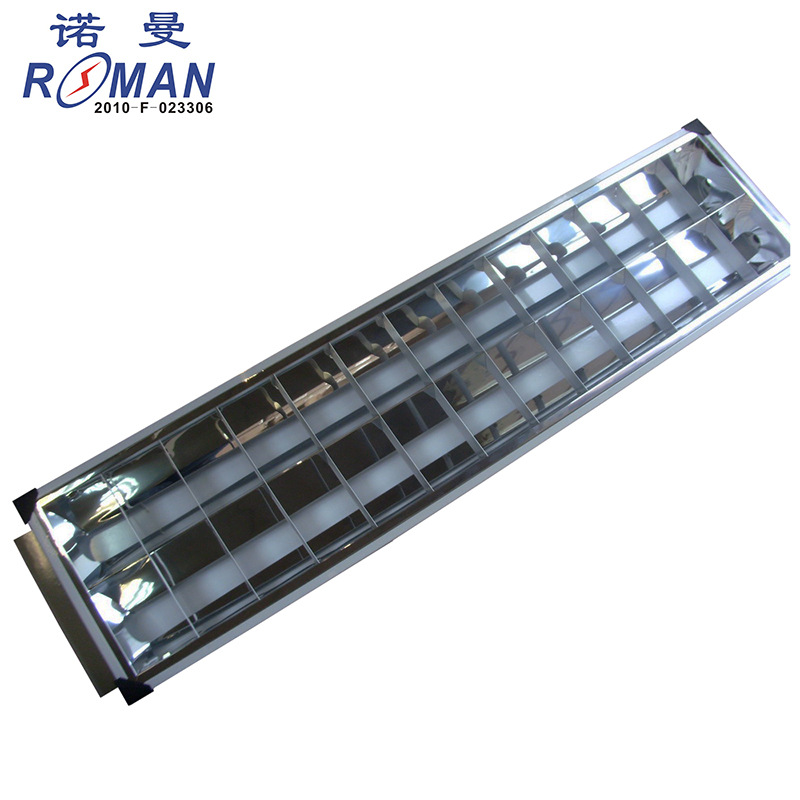 厂家直销1200x300传统荧光灯嵌入式T8格栅灯盘暗装2x40W两管灯盘|ru