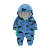 新款蓝色恐龙卫衣连帽连体衣哈衣男女宝宝外出服爬服现货BH8027|ru