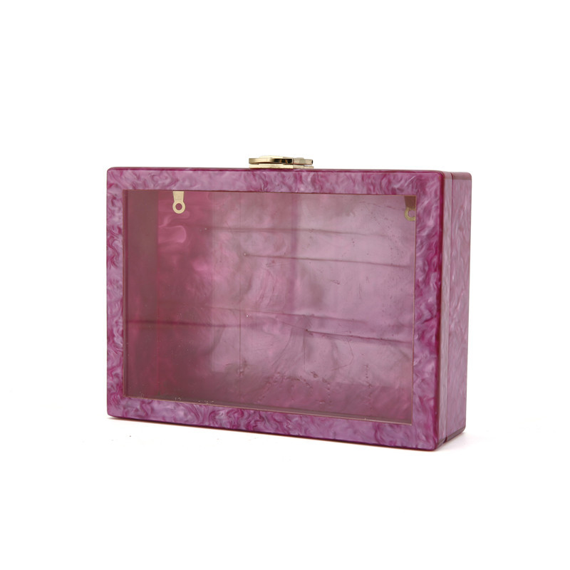 Stylish Acrylic Clutch Bag For Women - Elegant Evening Party Handbag With Magnetic Closure, Snake Print Pattern, And Crossbody Strap Clutch Bag_voghion.com