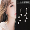 Fashionable universal earrings with tassels from pearl, city style, bright catchy style