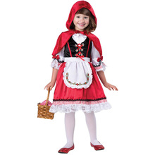 S-XL萬聖節服裝 女童 兒童 角色扮演可愛動漫小紅帽舞台裝 表演服