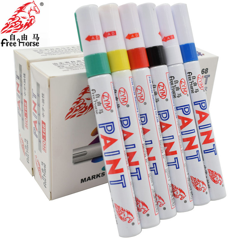 自由马168油漆笔漆油笔白色记号笔轮胎笔补漆笔涂鸦笔签到笔包邮