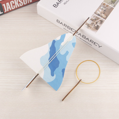 小飛鼠橡筋彈射泡沫飛機DIY拼裝航模玩具滑翔機青少年科普器材