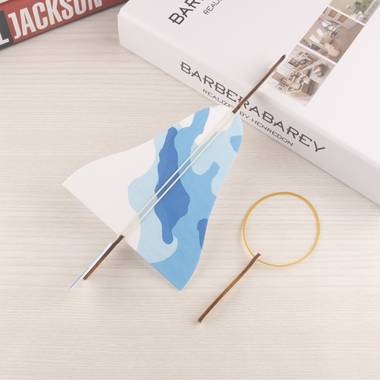 小飛鼠橡筋彈射泡沫飛機DIY拼裝航模玩具滑翔機青少年科普器材