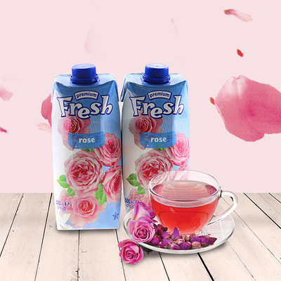 保加利亚进口鲜芬玫瑰汁饮料500ml橙汁酸樱桃芒果网红玫瑰水果