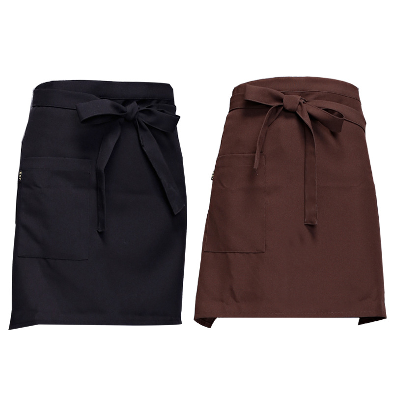 Medio-longitud chef camarero delantal corto Hotel café restaurante cocina media cintura hombres y mujeres coreano personalizado