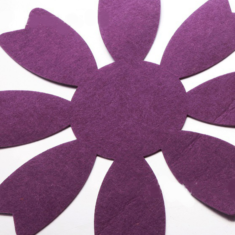 厂家定制毛毡隔热垫餐桌垫 多种颜色花瓣型锅垫 多用途隔热毛毡垫