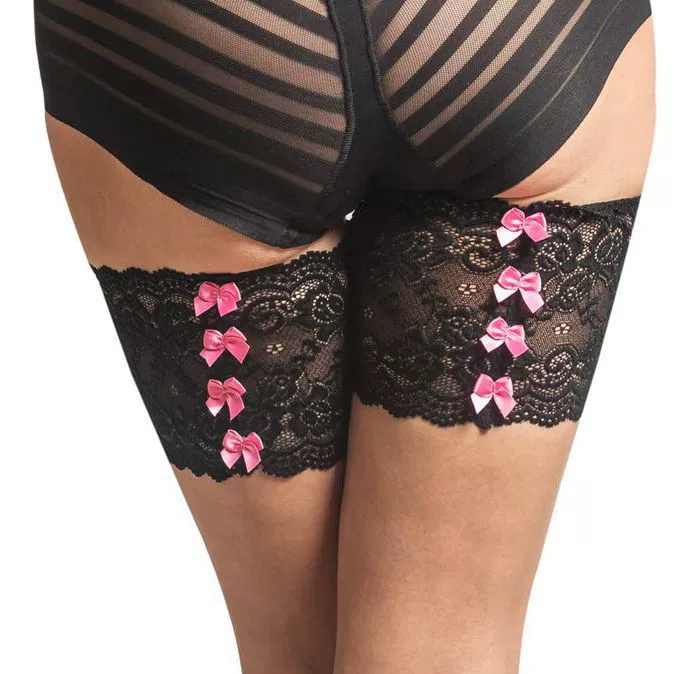 Non-slip elastic lace gaiters with bow, European style, lace dress