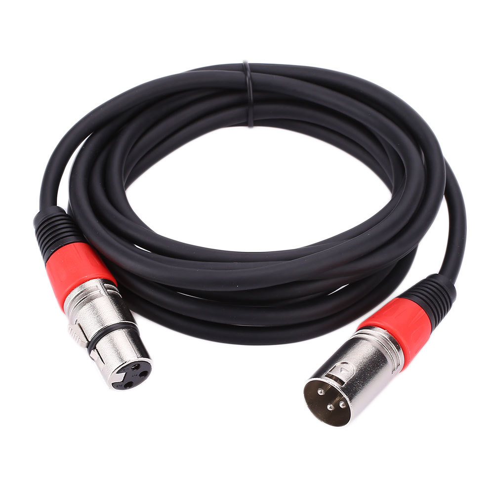 （中性)麦克风卡侬线 公转母 颜色->红色 3m