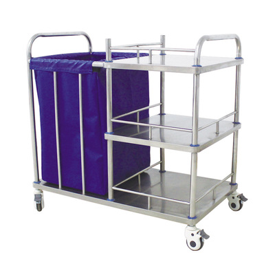 医院晨间护理车护士扫床车不锈钢污物车厂家直销|ms
