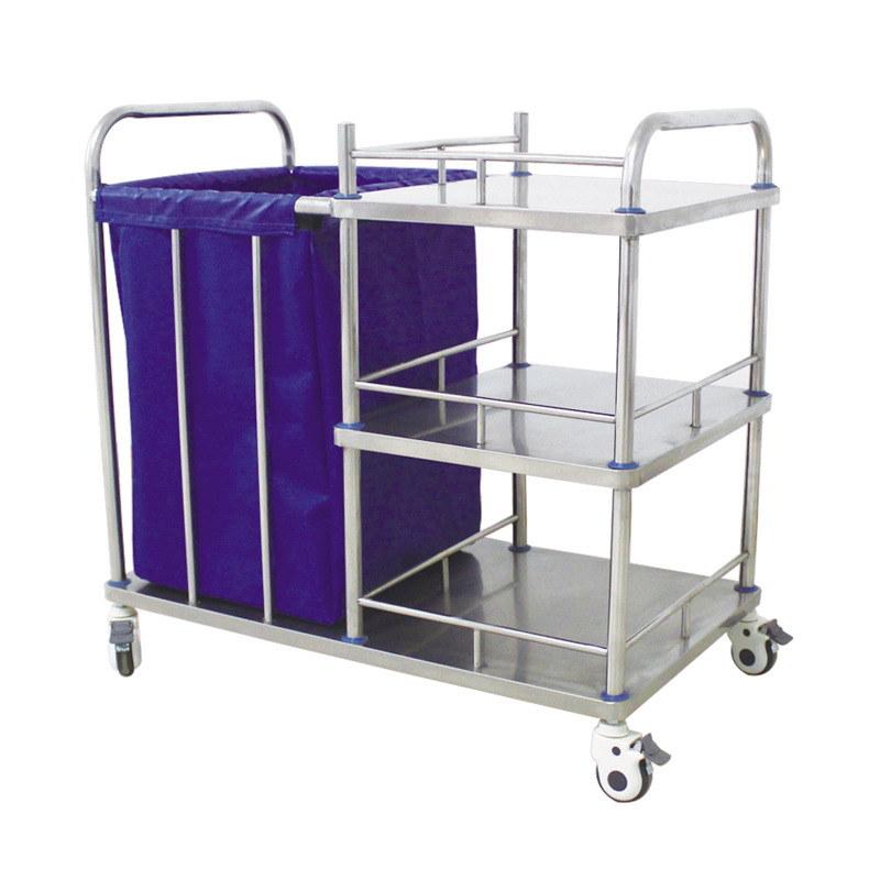 医院晨间护理车护士扫床车不锈钢污物车厂家直销|ms