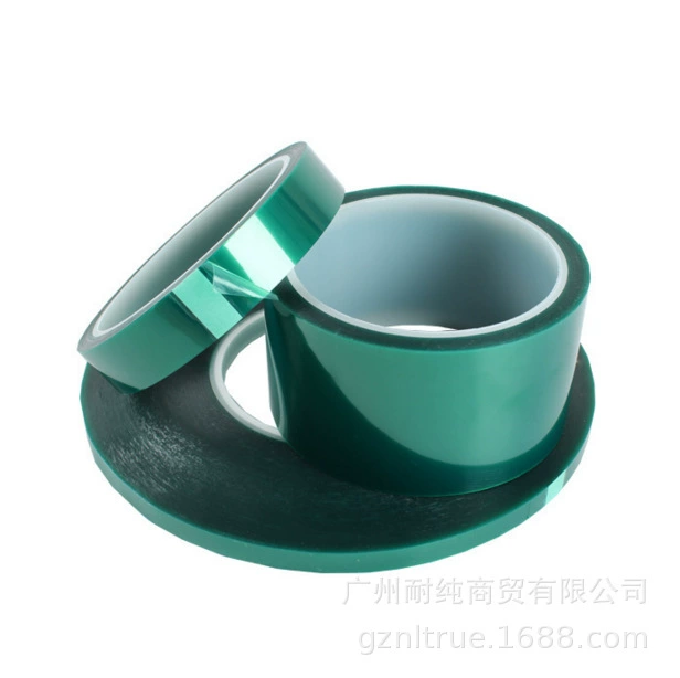 ПЭТ силиконовая лента для распыления гальванических покрытий, маскировка, бесшовная остаточная лента, зеленая термостойкая лента