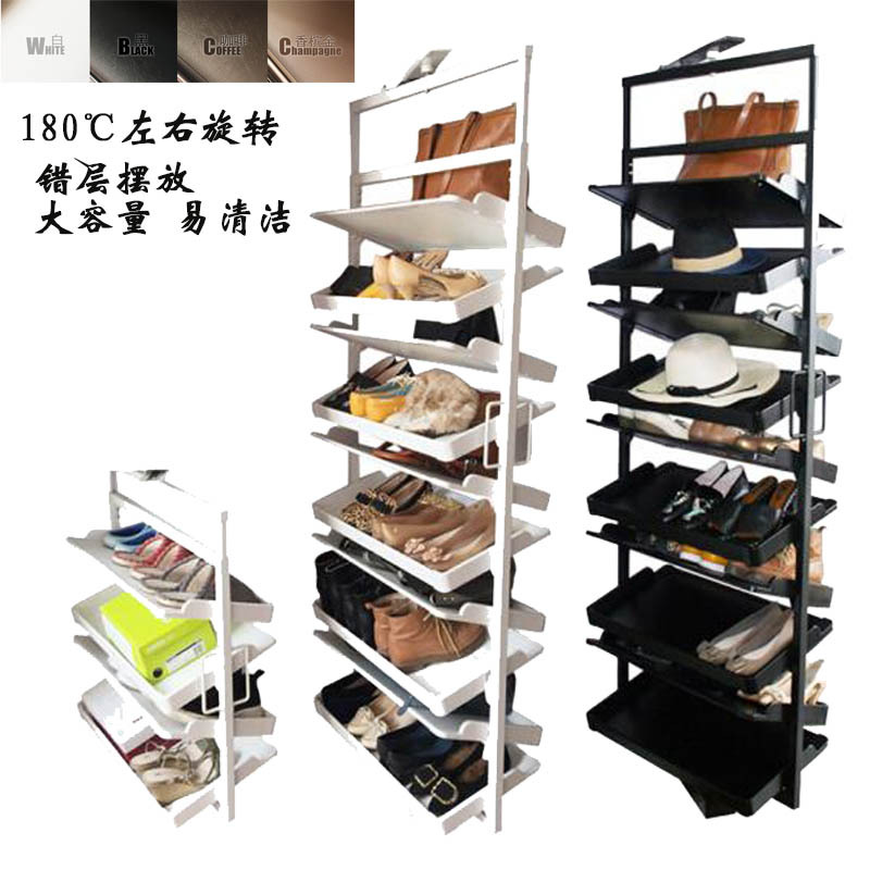 360度旋转鞋架  伸缩推拉鞋柜 多层柜内收纳置物架 多色