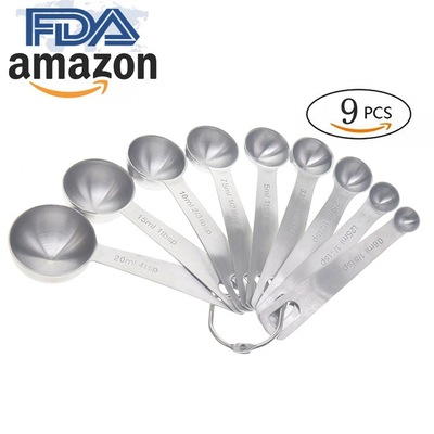 烘焙套裝不鏽鋼量勺9件套烘焙刻度計調味匙深拉量匙量杯套裝