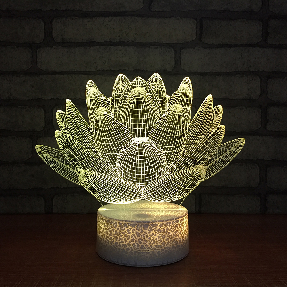 亚马逊爆款 爆裂纹3D灯小夜灯台灯