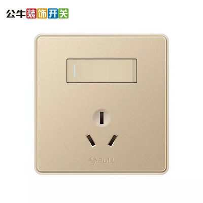 bull switch socket G18 texture series Champagne Gold panel Three air conditioner Switch socket Wall Dark outfit