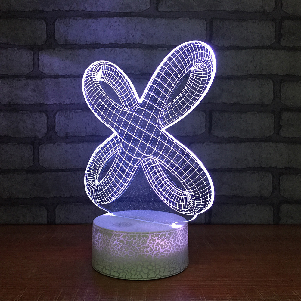 亚马逊爆款 爆裂纹3D灯小夜灯台灯