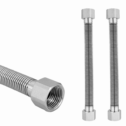 304 stainless steel corrugated pipe 4 points encrypted metal hose water heater toilet inlet pipe hot and cold household explosion-proof pipe