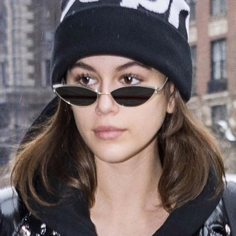 欧美时尚猫眼太阳镜金属小框墨镜 海洋片潮眼镜个性跨境太阳眼镜